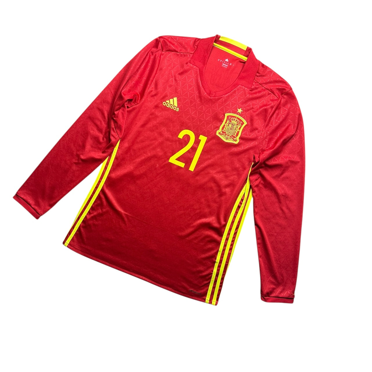Spain Football Shirt 2016/2017 Home Silva 21 L/S (M)