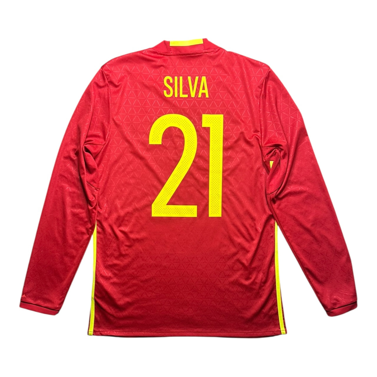 Spain Football Shirt 2016/2017 Home Silva 21 L/S (M)