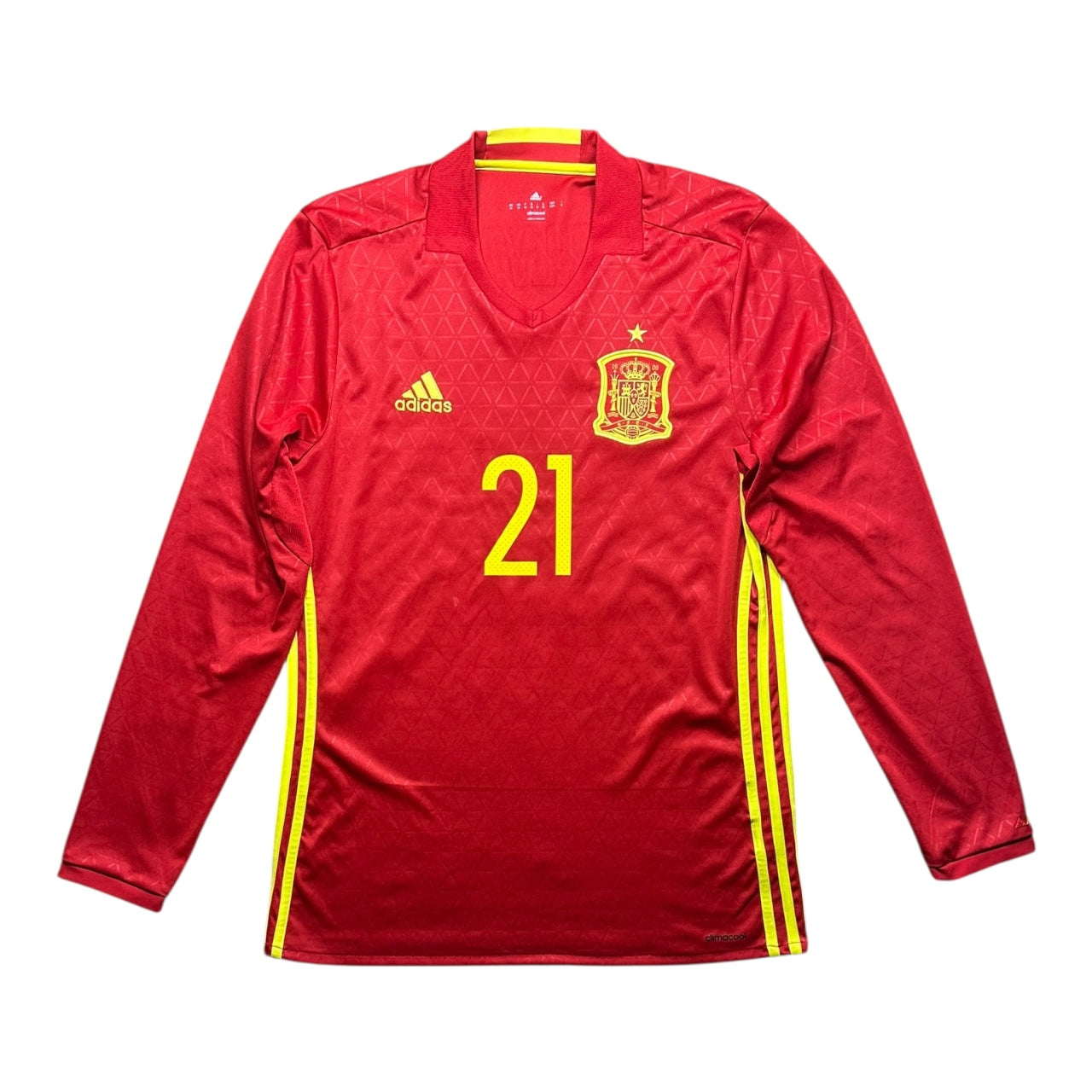 Spain Football Shirt 2016/2017 Home Silva 21 L/S (M)