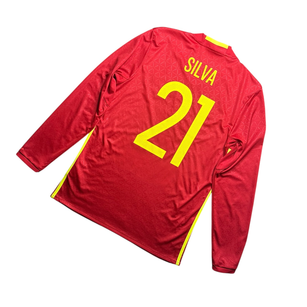 Spain Football Shirt 2016/2017 Home Silva 21 L/S (M)