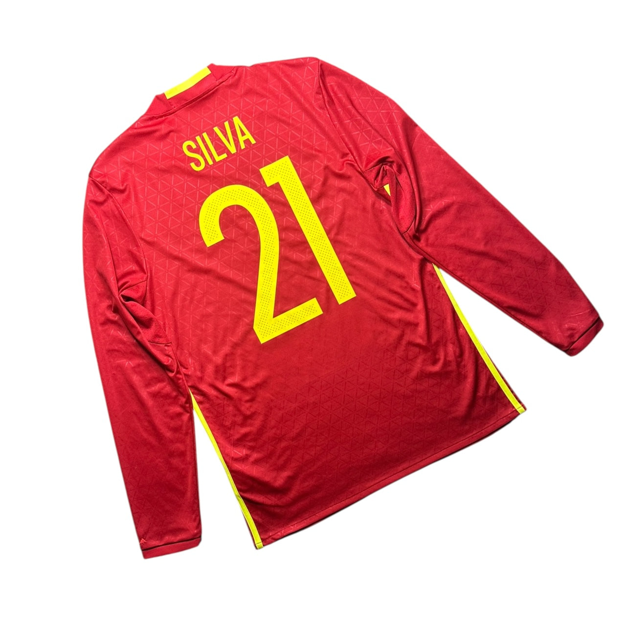 Spain Football Shirt 2016/2017 Home Silva 21 L/S (M)
