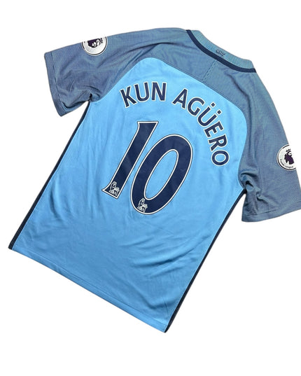 Manchester City Football Shirt 2017/2018 Home Kun Aguero 10 (S)