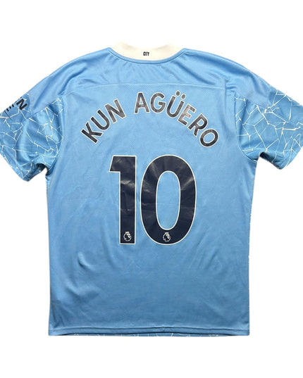 Manchester City Football Shirt Home 2020/2021 Kun Aguero 10 (L)