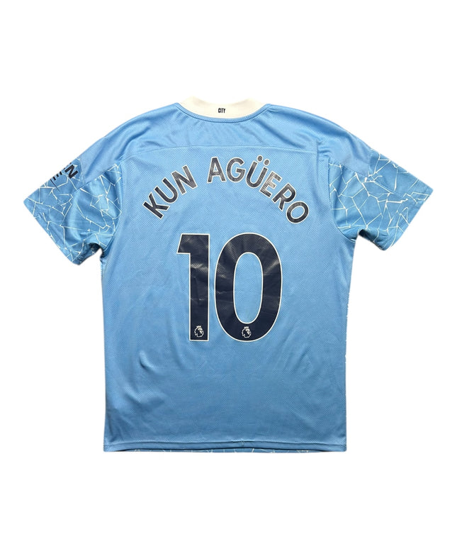 Manchester City Football Shirt Home 2020/2021 Kun Aguero 10 (L)