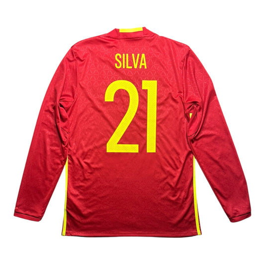 Spain Football Shirt 2016/2017 Home Silva 21 L/S (M)