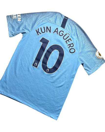 Manchester City Football Shirt 2018/2019 Home Kun Aguero 10 (M)