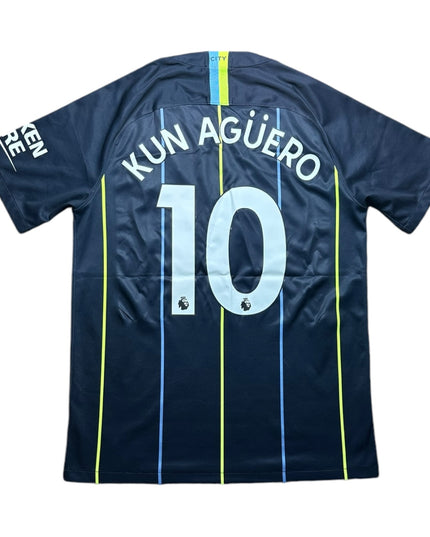Manchester City 2018/2019 Away Football Shirt Kun Aguero 10 (M)