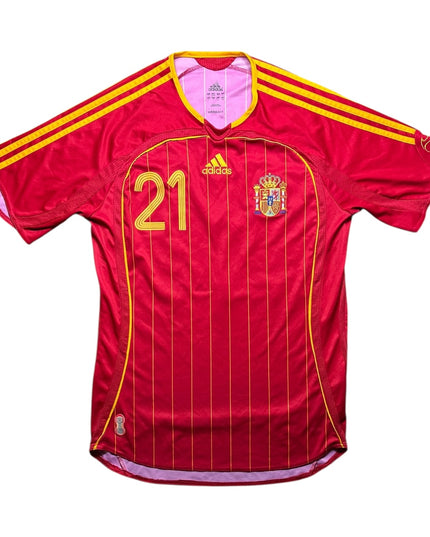 Spain Football Shirt 2006/2008 Home David Villa 21 (S)