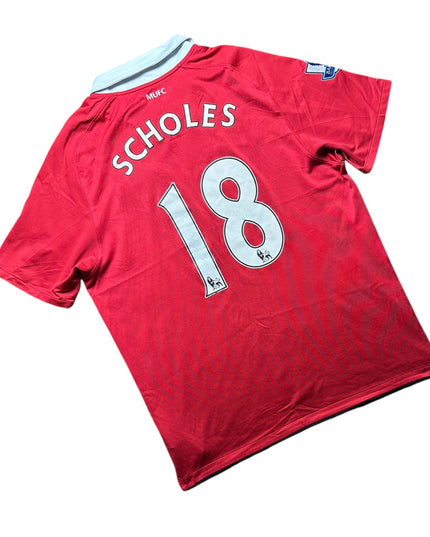 Manchester United Football Shirt 2010/2011 Home Scholes 18 (L)