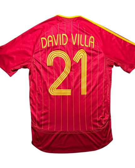 Spain Football Shirt 2006/2008 Home David Villa 21 (S)