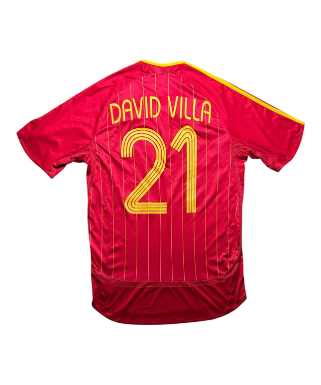 Spain Football Shirt 2006/2008 Home David Villa 21 (S)