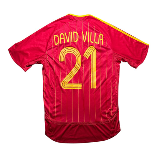 Spain Football Shirt 2006/2008 Home David Villa 21 (S)