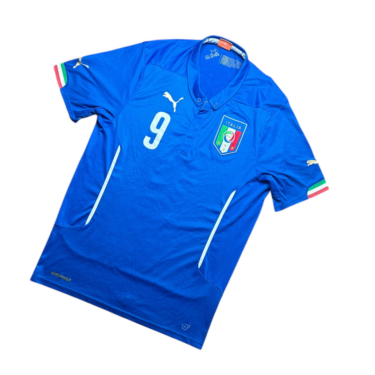 Italy Football Shirt 2014/2015 Home Balotelli 9 (L)