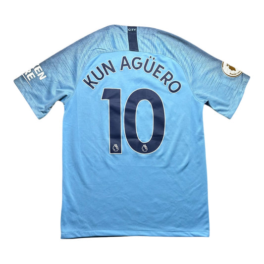 Manchester City Football Shirt 2018/2019 Home Kun Aguero 10 (M)