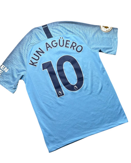 Manchester City Football Shirt 2018/2019 Home Kun Aguero 10 (M)
