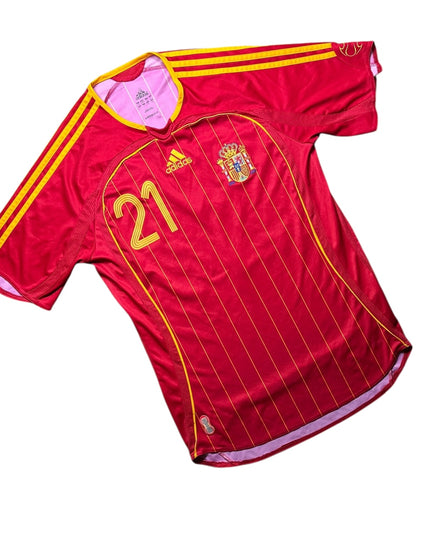 Spain Football Shirt 2006/2008 Home David Villa 21 (S)