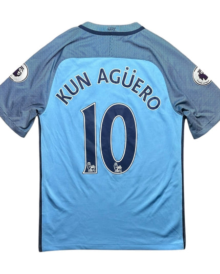 Manchester City Football Shirt 2017/2018 Home Kun Aguero 10 (S)