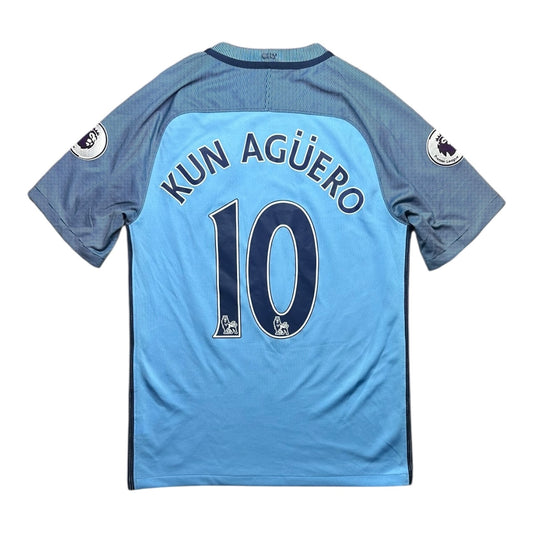 Manchester City Football Shirt 2017/2018 Home Kun Aguero 10 (S)