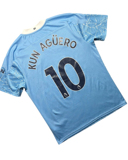 Manchester City Football Shirt Home 2020/2021 Kun Aguero 10 (L)