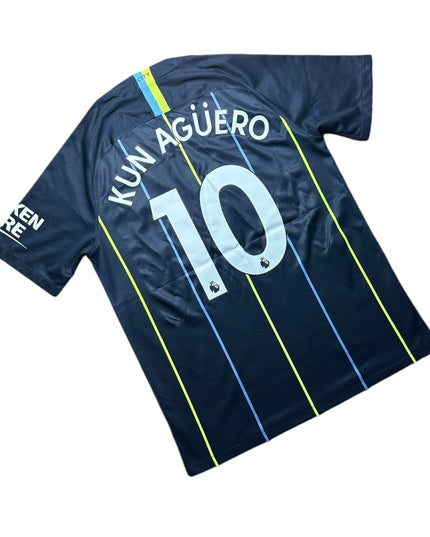 Manchester City 2018/2019 Away Football Shirt Kun Aguero 10 (M)