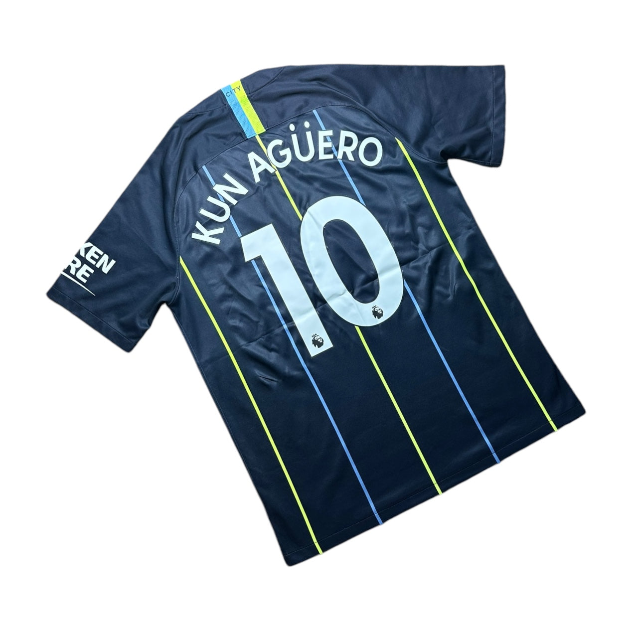 Manchester City 2018/2019 Away Football Shirt Kun Aguero 10 (M)