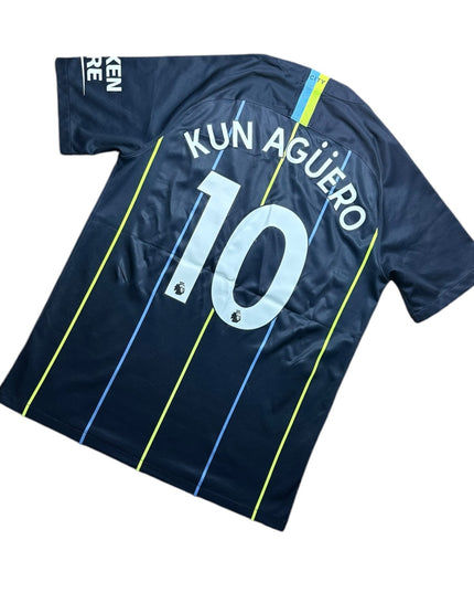 Manchester City 2018/2019 Away Football Shirt Kun Aguero 10 (M)