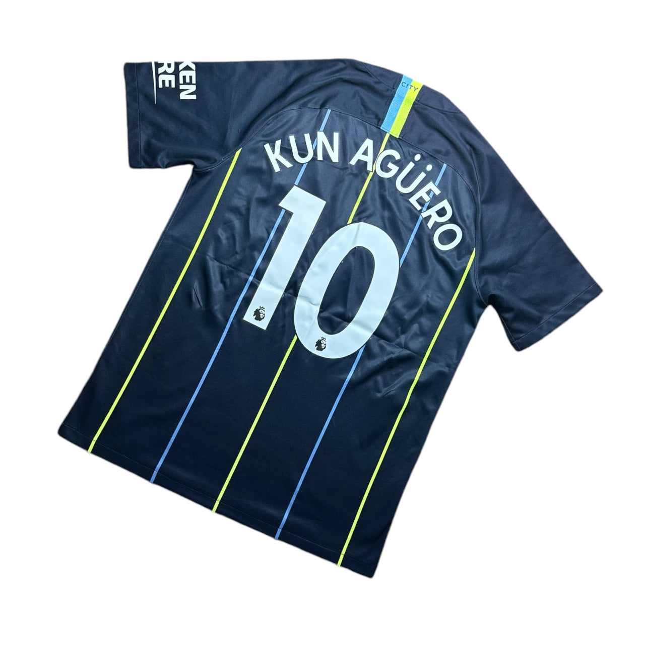 Manchester City 2018/2019 Away Football Shirt Kun Aguero 10 (M)