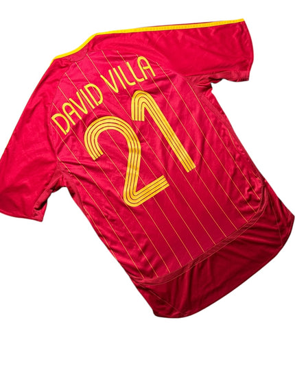 Spain Football Shirt 2006/2008 Home David Villa 21 (S)