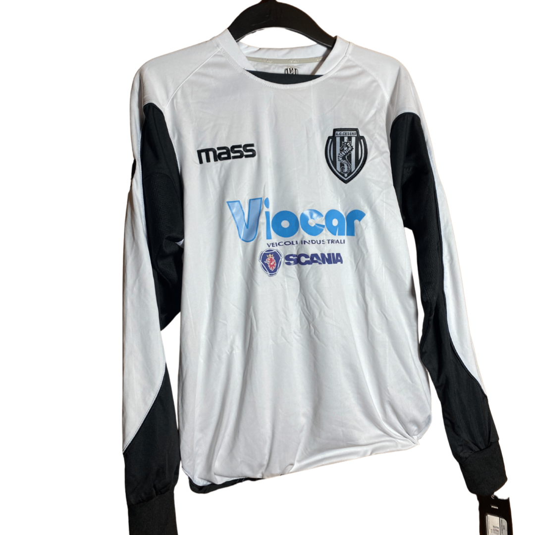 Size: Mens’s Small  Condition: 10/10 - BNWT  Authenticity: 100%   Notes: This shirt is from the season when Cesena won the Serie B on their ascension in the Italian Football League.   At Cavalier, we aim to provide the best quality football shirts from brands such as Nike, Adidas, Puma and New Balance for the lowest prices on the market. In football today, the prices of shirts have been highly inflated. As we love football shirts we aim to support you!